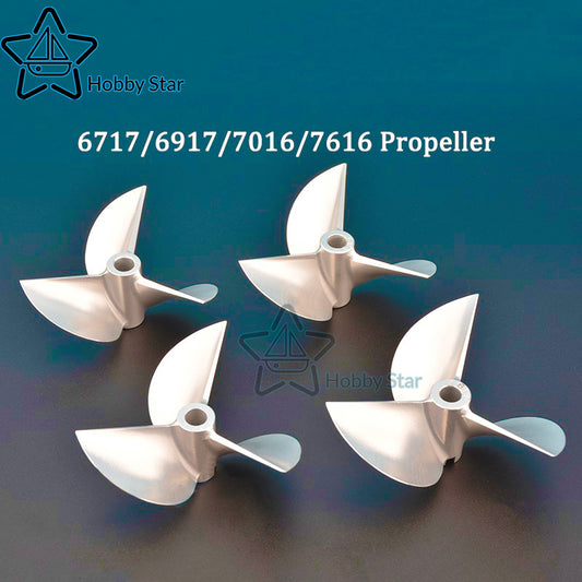 4 different size aluminum 3 blade propeller with 6.35mm shaft hole