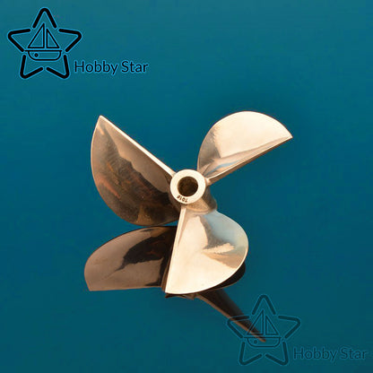 3 Blades Copper Prop D70mm for 6.35mm shaft: Pitch Ratio 1.6