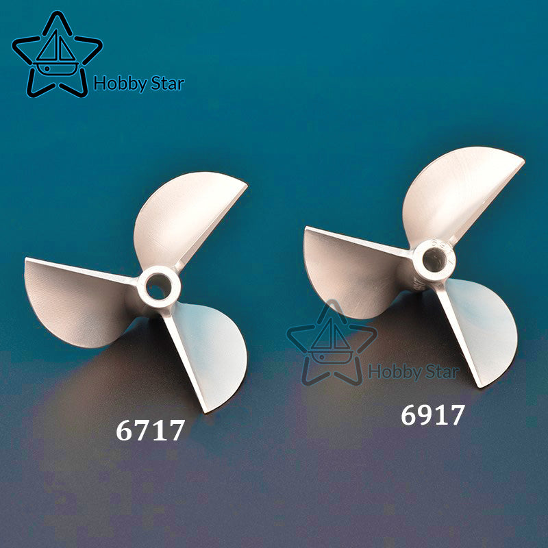 67mm & 69mm 3 blade aluminum propeller with 6.35mm shaft hole for remote control boat