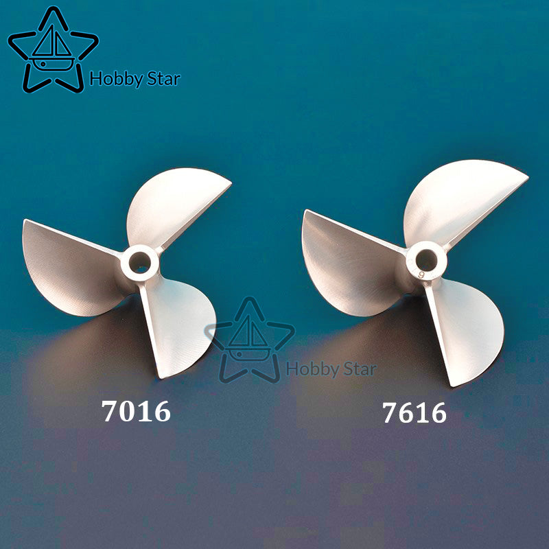 70mm & 76mm 3 blade aluminum propeller with 6.35mm shaft hole for remote control boat