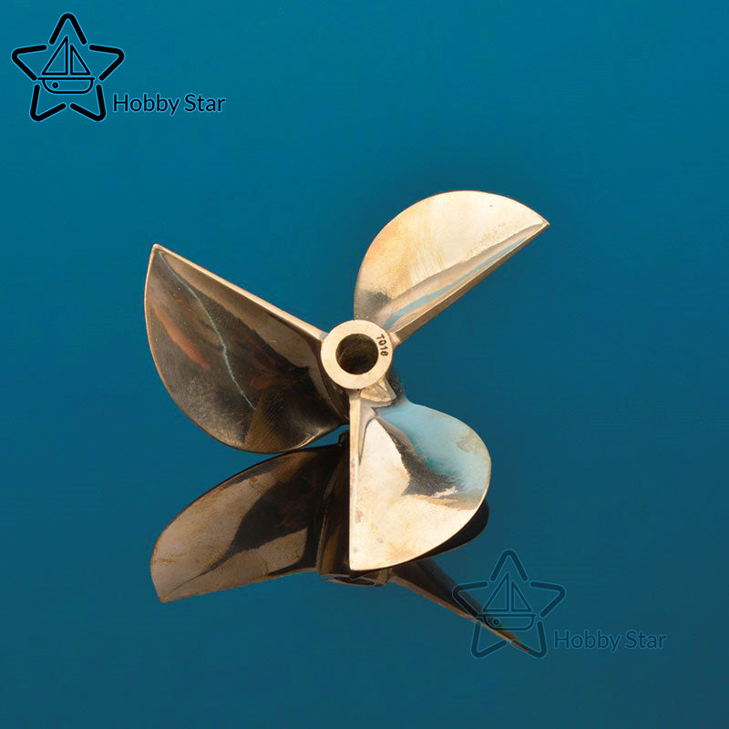 3 Blades Copper Prop D70mm for 6.35mm shaft: Pitch Ratio 1.6