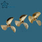 3 Blades Copper Prop D67/70/72mm for 6.35mm Shaft: Pitch Ratio 1.7/1.6/1.4